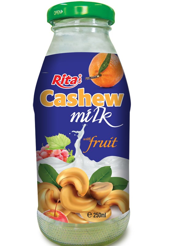 566 Trobico Cashew milk with fruit glass bottle 250ml